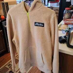 Young & Reckless Cream Sherpa with Neon Trim